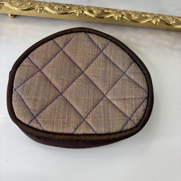 Needlepoint Dachshund Coin Purse Doxie Weiner Dog Bag Motif novelty Blue Black - Picture 6 of 11